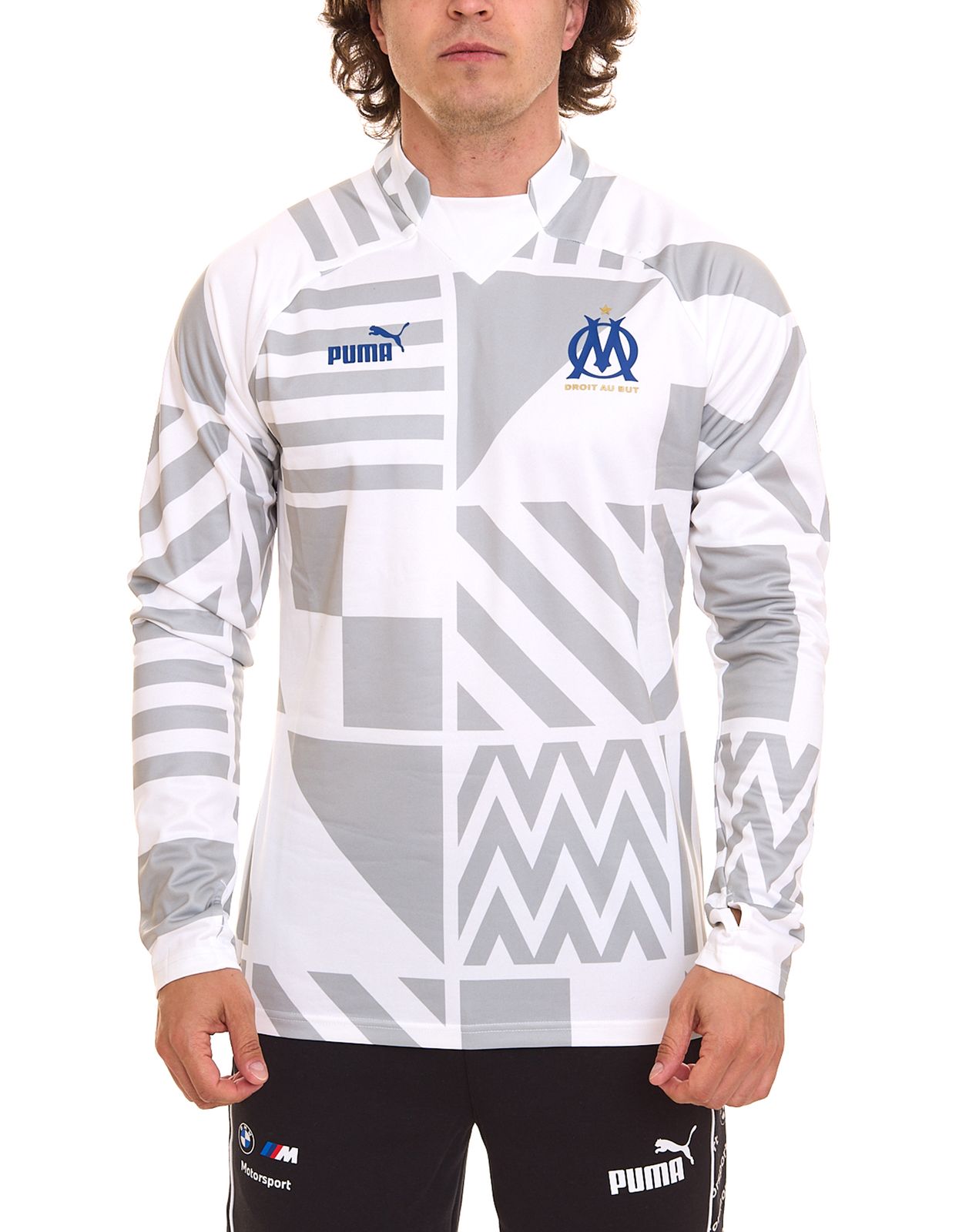 PUMA Marseille Droit Au But Prematch Fußball-Trikot mit dryCELL Trainings-Shirt 767268 01 Weiß/Grau von PUMA