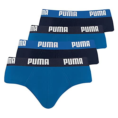 PUMA Basic Brief Men Herren Unterhose Pant Unterwäsche 4er Pack , Farbe:420 - True Blue, Bekleidungsgröße:L von PUMA