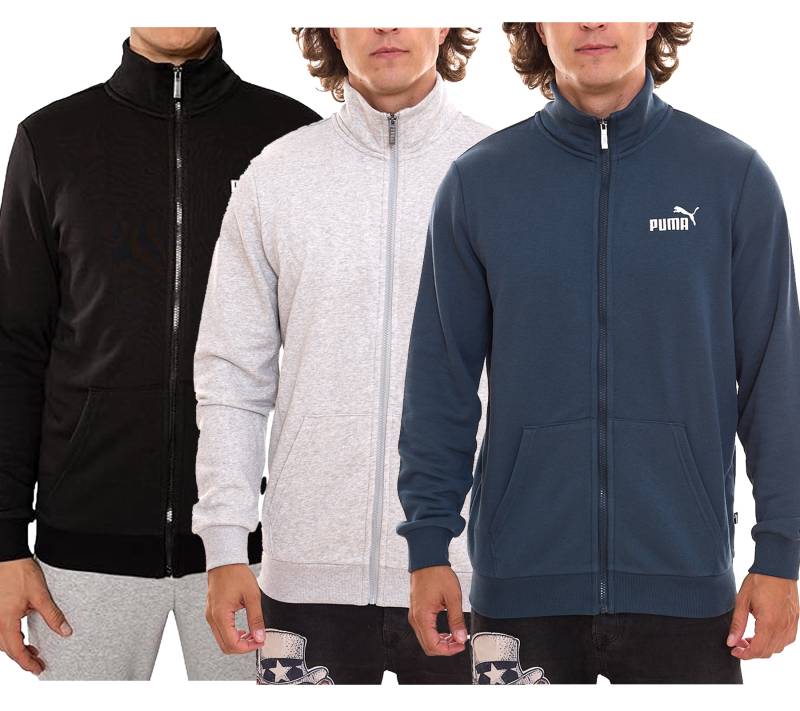 PUMA Men Ess 2 Col Track Jacket nachhaltige Herren Sweat-Jacke Trainings-Jacke Baumwolle 67963 Grau, Schwarz oder Dunkelblau von PUMA