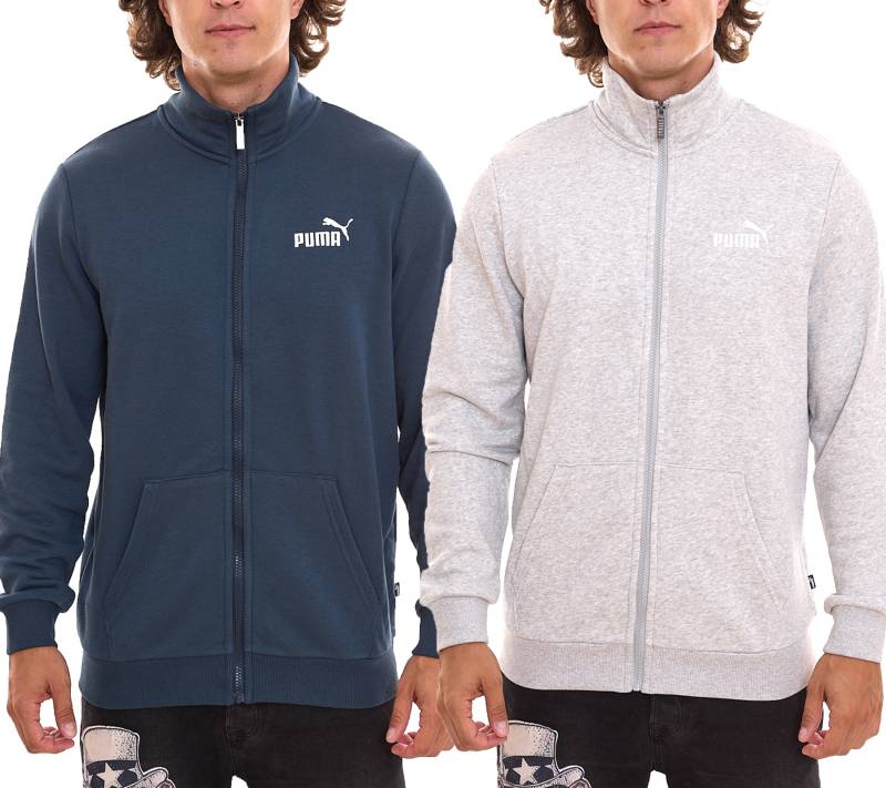 PUMA Men Ess 2 Col Track Jacket nachhaltige Herren Sweat-Jacke Trainings-Jacke Baumwolle 679632 Grau oder Blau von PUMA