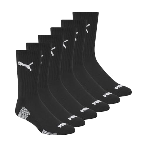 PUMA Men's 6 Pack Crew Socks, black/white, 10-13 PUMA Men's 6 Pack Crew Socks, black/white, 10-13 von PUMA