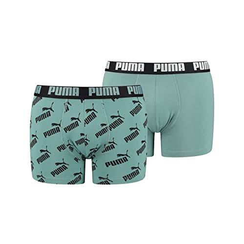 PUMA Men's AOP Boxer Briefs, Icelandic Green Combo, XL von PUMA