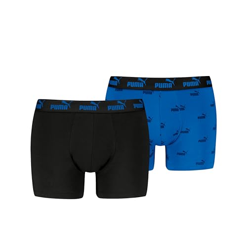 PUMA Men's Elements Boxer, Blue/Black, S (2er Pack) von PUMA