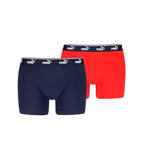 PUMA Men's Elements Boxer, red/Navy, XXL (2er Pack) von PUMA