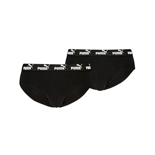 PUMA Men's Elements Brief, Black, L (2er Pack) von PUMA