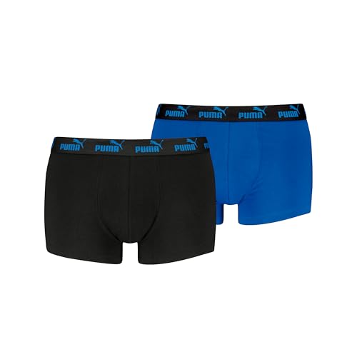 PUMA Men's Elements Trunk, Black/Blue, M (2er Pack) von PUMA