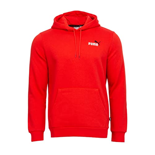 PUMA Men's Essentials+ Logo Fleece Hoodie Sweatshirt, Intense Rouge, Medium von PUMA