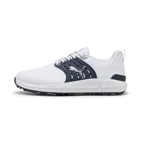 PUMA Men's Ignite Elevate 2 Tour Golf Shoes, Puma White-deep Navy, 44 EU von PUMA