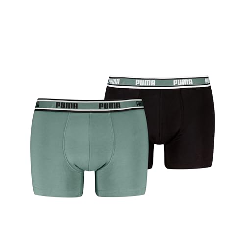 PUMA Men's Logo Elastic Boxer, Dark Green, XL (2er Pack) von PUMA