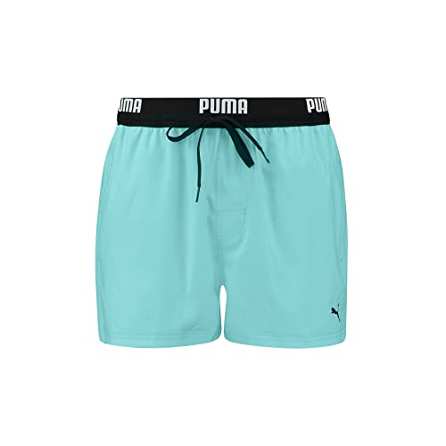 PUMA Men's Logo Length Swim Board Shorts, Electric Mint, L von PUMA