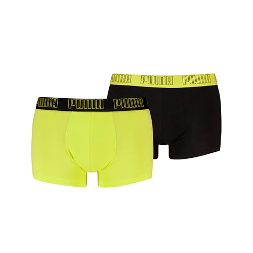 PUMA Men's Men Everyday Trunk, Black/Yellow, XL (2er Pack) von PUMA