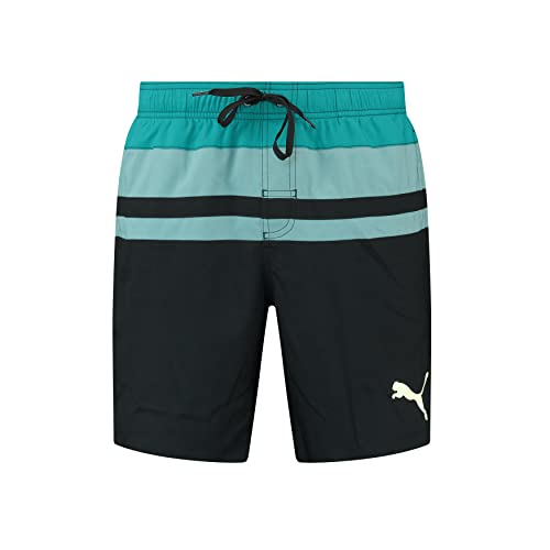 PUMA Herren Mid Shorts, Black Teal Combo, L von PUMA