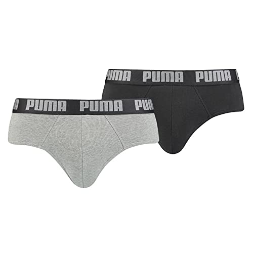 PUMA Herren Mens Everyday Briefs Unterwäsche, Dark Grey Melange / Black, S EU von PUMA