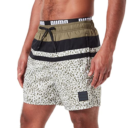 PUMA Herren Heritage Stripe Mid Boardshorts, Moss Green Combo, S EU von PUMA