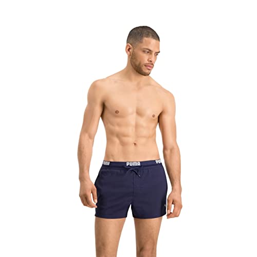 PUMA Herren Logo Short Length Swim Shorts Badehose, Navy, XS EU von PUMA