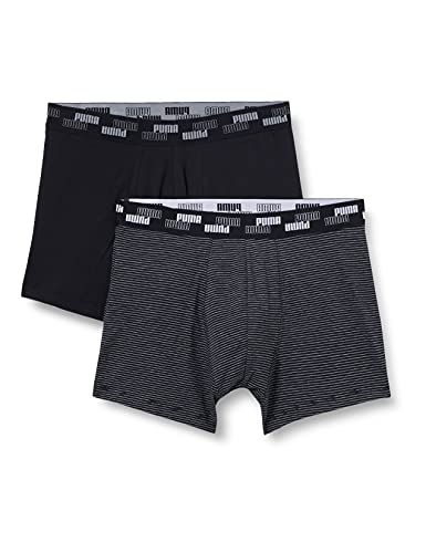 PUMA Mens Mini Stripe Boxer Briefs, Black Combo, M von PUMA