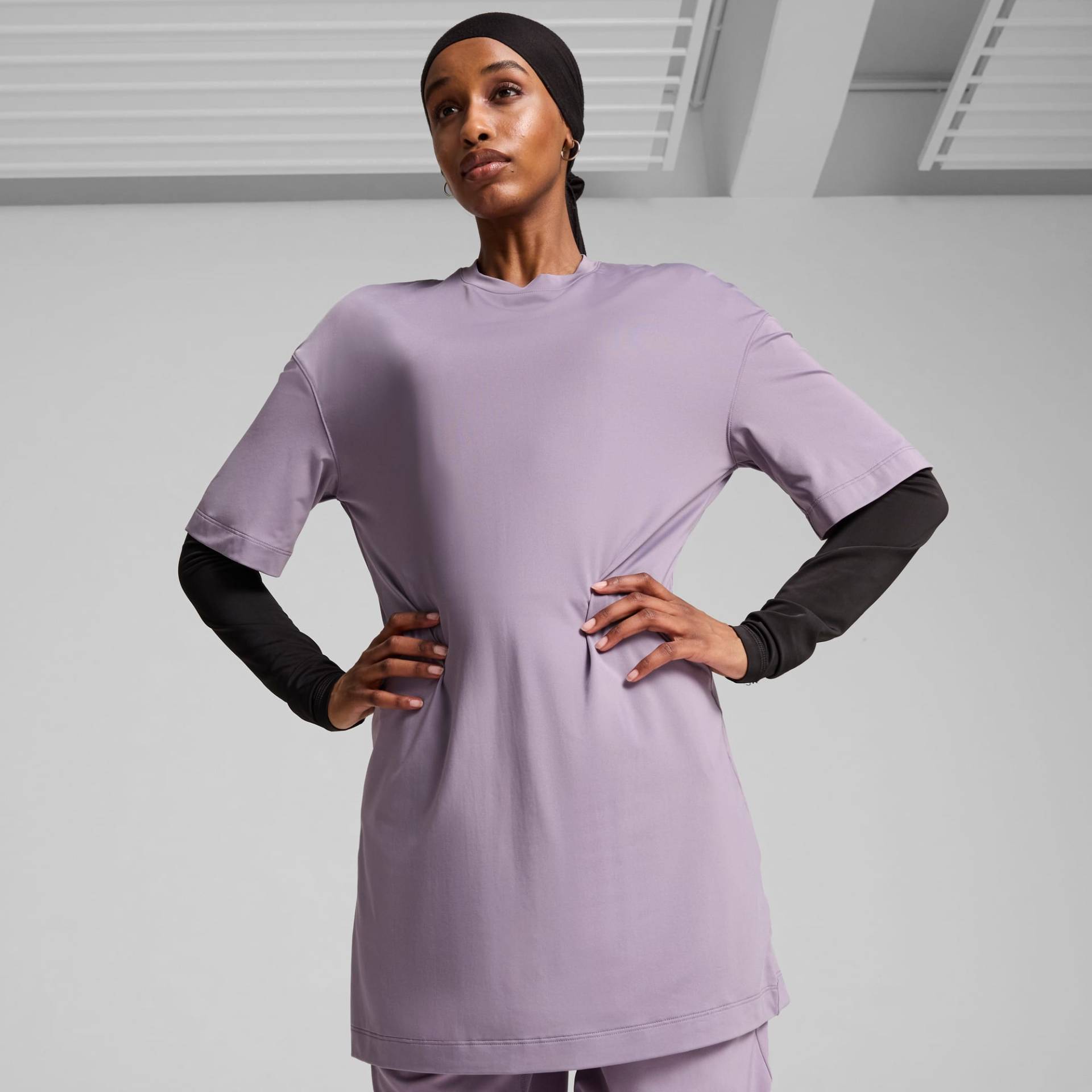 PUMA Modest Oversized Trainings-T-Shirt Damen, Blau, Größe: XXL, Kleidung von PUMA