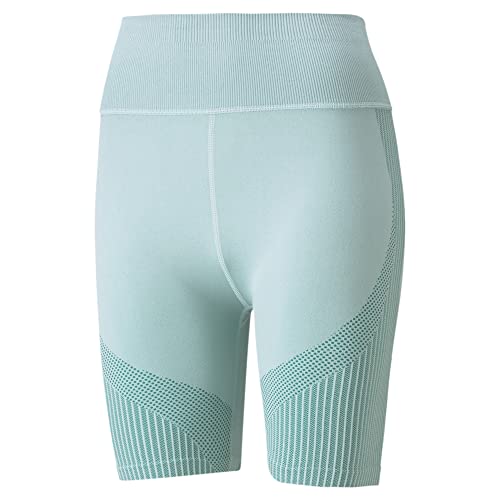 PUMA Nahtlose Trainingsshorts für Damen, 12,7 cm, Eierschalenblau, L von PUMA