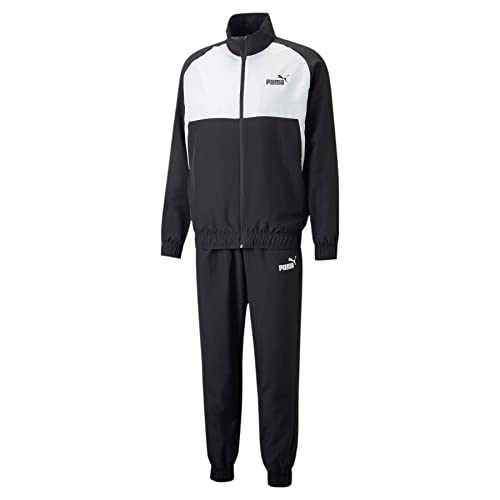 PUMA -Overall Größe aus Sweatshirt und Hose -Sweatshirt mit durchgehendem Reißverschluss -Hose mit elastischem Rundumzug mit Kordelzug -Reguläre Passform M Schwarz/Weiß 01 von PUMA