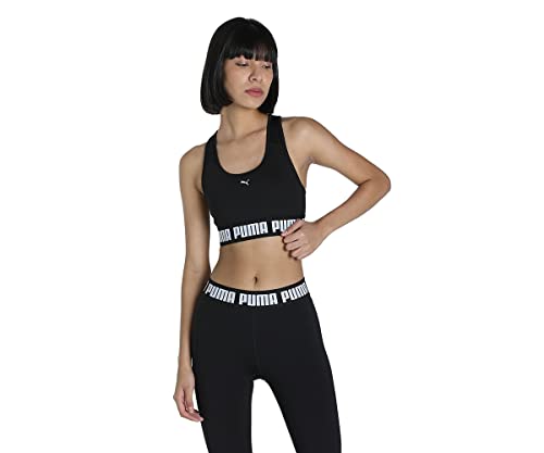 PUMA Damen Mid Impact Strong BH Unterwäsche Top, Blickdicht, Schwarz, S von PUMA