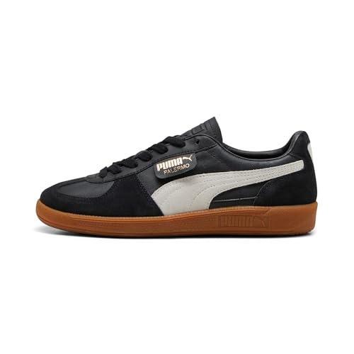 PUMA Herren Palermo Leder-Sneaker, Black/Gum, 45 EU von PUMA
