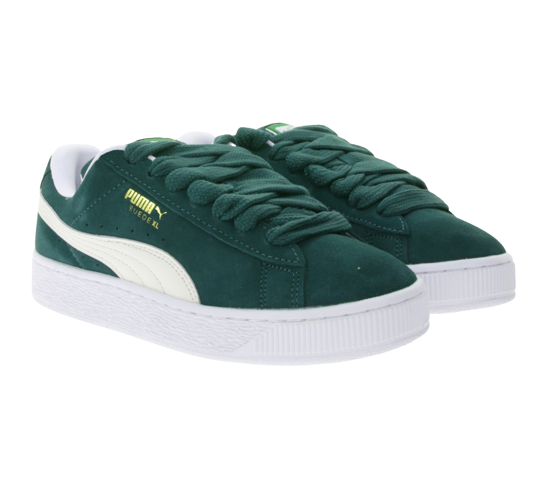PUMA Palermo Suede XL Echtleder-Schuhe Freizeit-Sneaker Low Schnür-Schuhe 395205 21 Grün/Weiß von PUMA