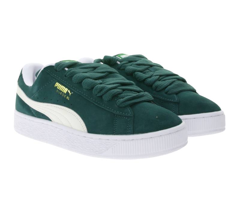 PUMA Palermo Suede XL Echtleder-Schuhe Freizeit-Sneaker Low Schnür-Schuhe 395205 21 Grün/Weiß von PUMA