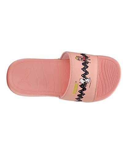 PUMA Peanuts Popcat 20 Jr Schiebe-Sandalen, Apricot Blush Schwarz, 35.5 EU von PUMA