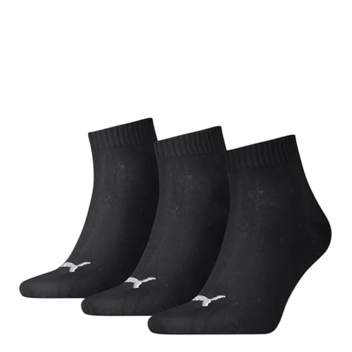 PUMA Unisex Quarter Plain (3 Pack) Socken, Schwarz, 39-42 EU von PUMA