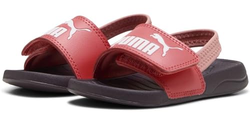 PUMA Unisex Kinder Popcat 20 Backstrap Ac Inf Schiebe-Sandalen, Peach Frost Puma White Midnight Plum Pink Fruit, 27 EU von PUMA