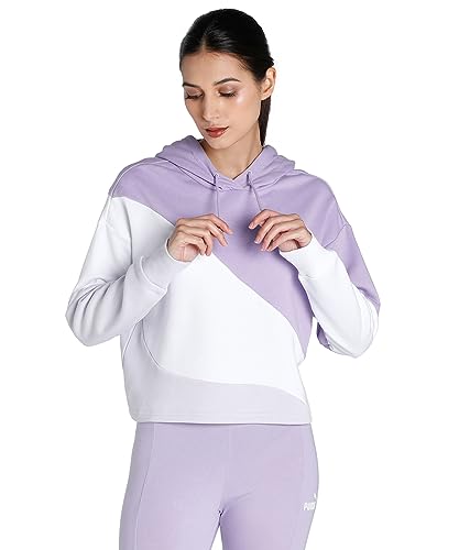 PUMA Power Cat Kapuzenpullover Damen violett/weiß, XL von PUMA