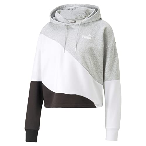 PUMA Power Cat Women Hoody Kapuzenpullover (Light Grey, S) von PUMA