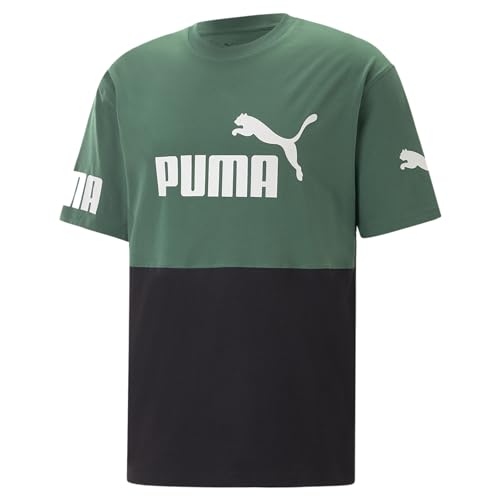 PUMA Herren Power Colourblock T-Shirt MVine Green von PUMA