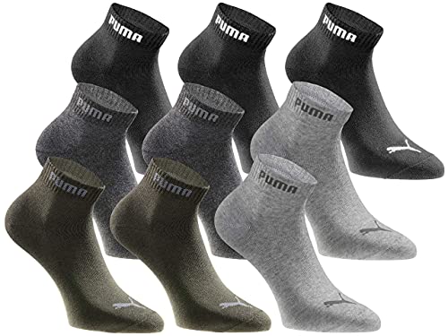 PUMA Quartersocken 18 Paar Pack Statement Edition - Damen und Herren - Black Green Pack - Gr. 39-42 von PUMA