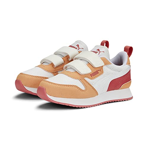 PUMA R78 V PS Sneaker, White White-ORANGE Peach, 31 EU von PUMA