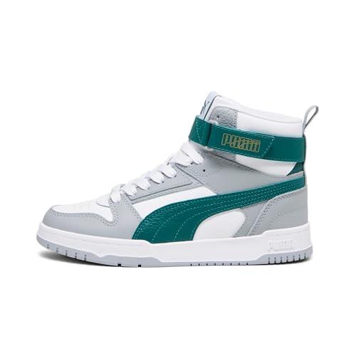 PUMA RBD Game JR Sneaker, White-Malachite-COOL MID Gray-Gold, 36 EU von PUMA