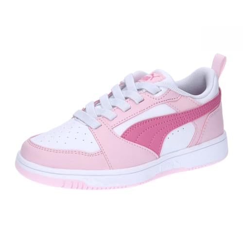 PUMA Unisex Kinder Rebound V6 Lo Ac Ps Turnschuhe, Puma White Fast Pink Whisp Of Pink, 32 EU von PUMA