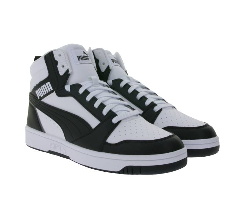 PUMA Rebound V6 High-Top Sneaker nachhaltige Damen und Herren Turnschuhe mit Softfoam+ Basketball 392326 01 Weiß von PUMA