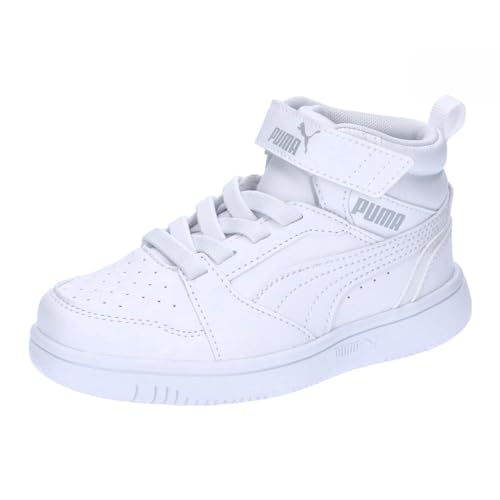 Puma Unisex Kids Puma Rebound V6 Mid Ac+ Ps Sneakers, Puma White-Cool Light Gray, 28 EU von PUMA