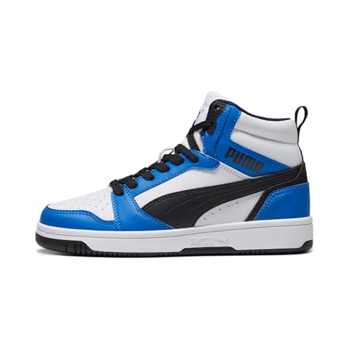 PUMA Rebound V6 MID JR Sneaker, White Black-Racing Blue, 37 EU von PUMA