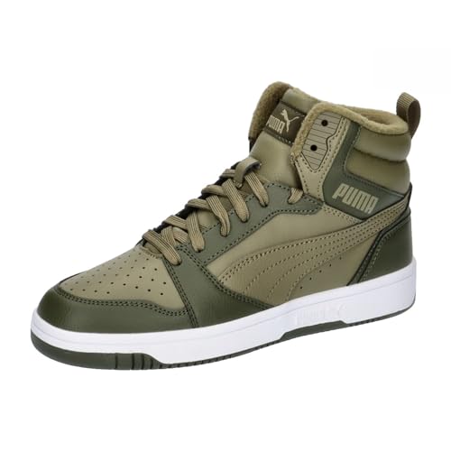 PUMA Rebound V6 Mid WTR Jr Sneaker, Alpine Snow Sand Dune Weiß, 38 EU von PUMA