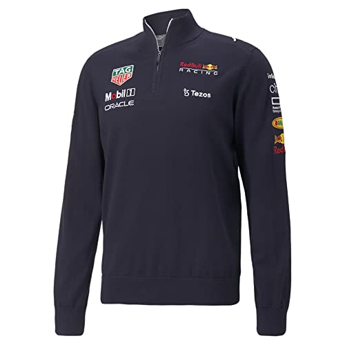 PUMA Red Bull Racing - Offizielle Formel 1 Merchandise Kollektion - 2022 Team 1/2 Zip Sweatshirt - Herren - Dunkelblau - M von PUMA