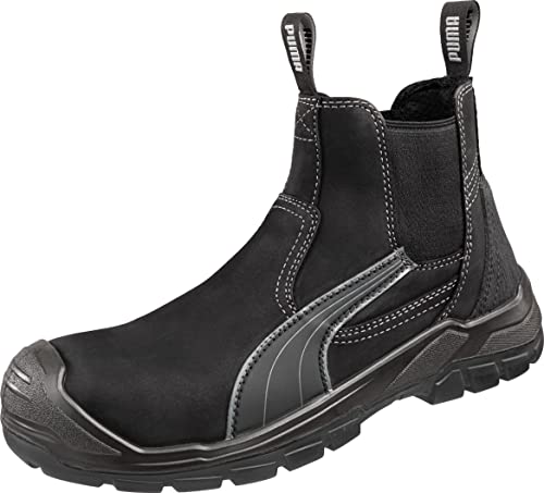 PUMA Safety Arbeitsstiefel Herren S3 TANAMI MID – Robuste Slip-On Stiefel aus Leder mit Schutzkappe – Wasserdicht & rutschhemmend für Arbeit & Outdoor Schwarz Größe 42 von PUMA