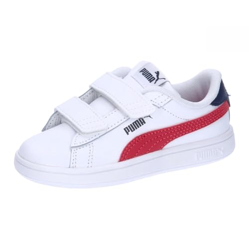 PUMA Unisex Baby Smash 3.0 L V Inf Turnschuhe, Puma White Club Red Club Navy, 20 EU von PUMA