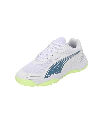 PUMA Solarflash III Jr Indoor Court Shoe, White-Blue Horizon, 30 EU PUMA Solarflash III Jr Indoor Court Shoe, White-Blue Horizon, 30 EU von PUMA