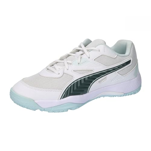 PUMA Solarflash Jr Ii Indoor Court Shoe, White Nitro Blue Shadow Gray, 32 EU von PUMA