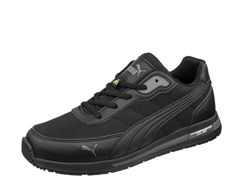 PUMA Safety Epic Rutschhemmende Berufsschuhe – rutschfeste O2 Arbeitsschuhe, metallfrei, wasserabweisend – ideal als Kochschuhe & Arbeits- Sneaker - Schwarz Größe 43 von PUMA