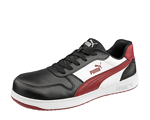 PUMA Safety FRONTCOURT BLK WHT RED Low Sicherheitsschuh schwarz-weiß-rot Gr. 44 von PUMA