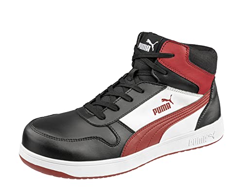 PUMA Safety FRONTCOURT BLK WHT RED Mid Sicherheitsschuh schwarz-weiß-rot Gr. 39 von PUMA