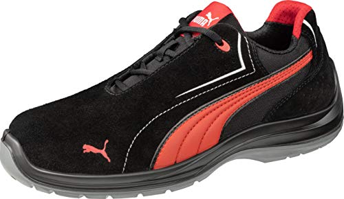PUMA Safety Touring Black Suede Low Sicherheitsschuhe S3 ESD SRC mit Fiberglaskappe Sneaker Arbeitsschutzschuhe in Motor Sport Optik – Größe 40 von PUMA